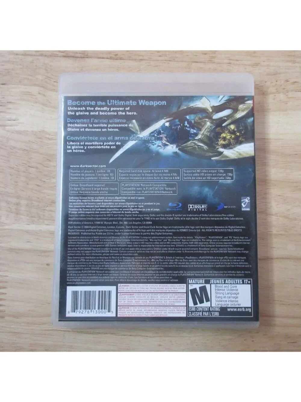 Dark Sector (Sony PlayStation 3, 2008) PS3 Complete with Manual